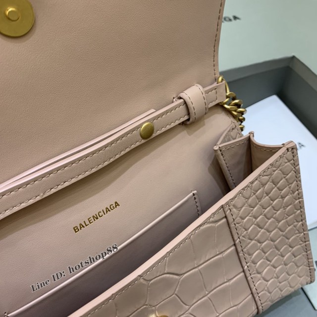 Balenciaga專櫃爆款鱷魚紋鏈條包女士肩背包 巴黎世家沙漏鏈條斜挎包 fyj1880
